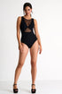 Shan Charlie Grid Mesh One-Piece With A High Collar - 42595-15-800